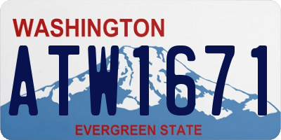 WA license plate ATW1671