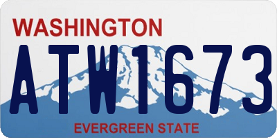 WA license plate ATW1673