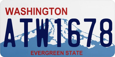 WA license plate ATW1678