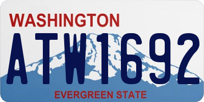 WA license plate ATW1692