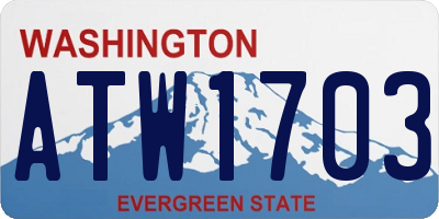 WA license plate ATW1703