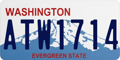 WA license plate ATW1714