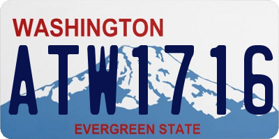 WA license plate ATW1716