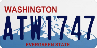 WA license plate ATW1747