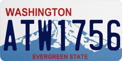 WA license plate ATW1756