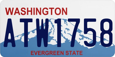 WA license plate ATW1758