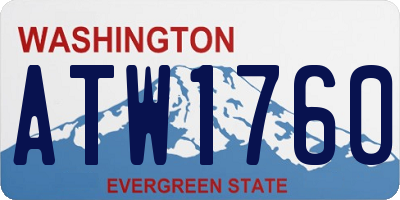 WA license plate ATW1760