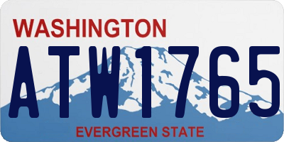 WA license plate ATW1765