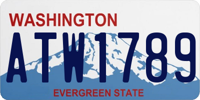 WA license plate ATW1789