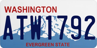 WA license plate ATW1792