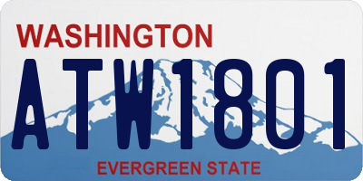 WA license plate ATW1801