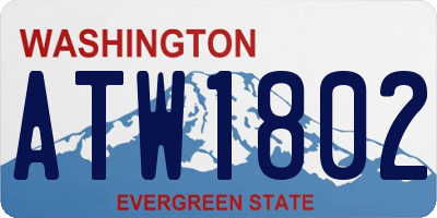 WA license plate ATW1802