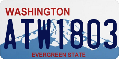 WA license plate ATW1803