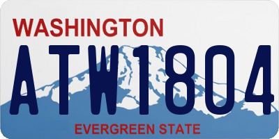 WA license plate ATW1804