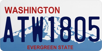 WA license plate ATW1805
