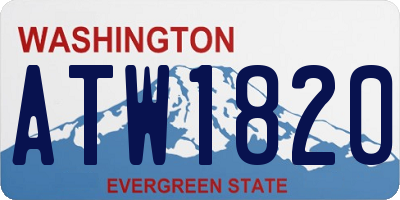 WA license plate ATW1820