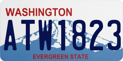 WA license plate ATW1823