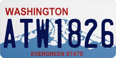 WA license plate ATW1826