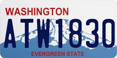 WA license plate ATW1830