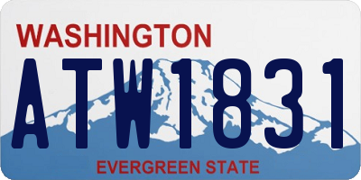WA license plate ATW1831