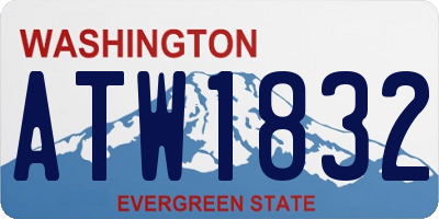 WA license plate ATW1832