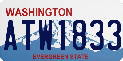 WA license plate ATW1833