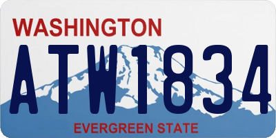 WA license plate ATW1834
