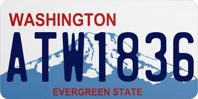 WA license plate ATW1836