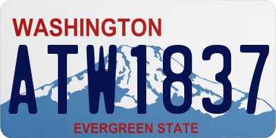 WA license plate ATW1837