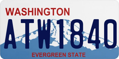 WA license plate ATW1840