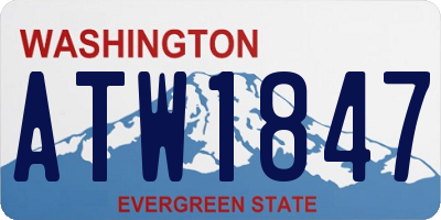 WA license plate ATW1847