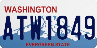 WA license plate ATW1849
