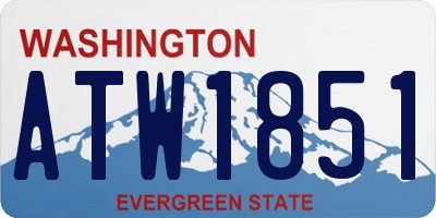 WA license plate ATW1851