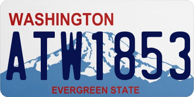 WA license plate ATW1853