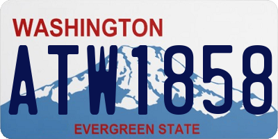 WA license plate ATW1858
