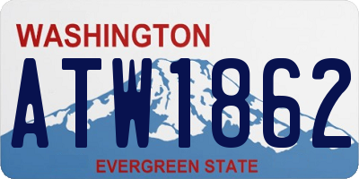 WA license plate ATW1862