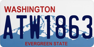 WA license plate ATW1863