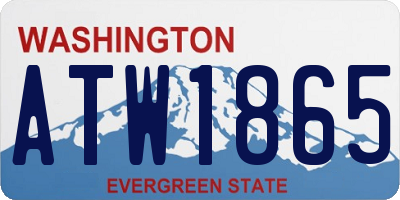 WA license plate ATW1865