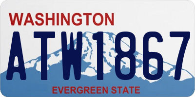 WA license plate ATW1867