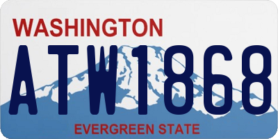 WA license plate ATW1868