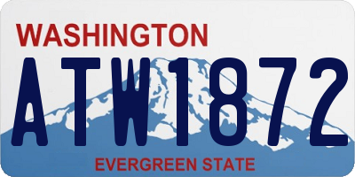 WA license plate ATW1872