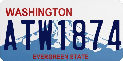 WA license plate ATW1874