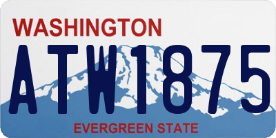 WA license plate ATW1875