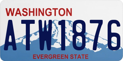 WA license plate ATW1876
