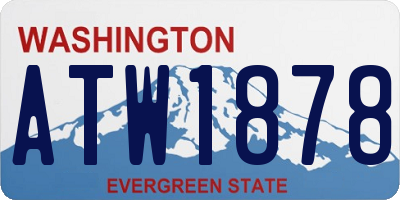 WA license plate ATW1878