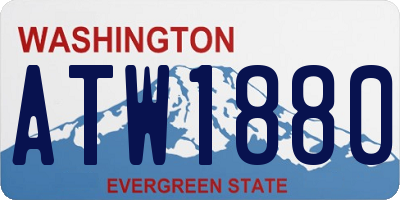 WA license plate ATW1880