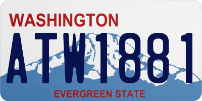 WA license plate ATW1881