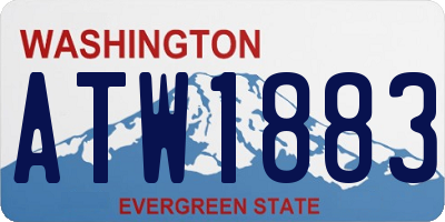 WA license plate ATW1883
