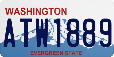 WA license plate ATW1889