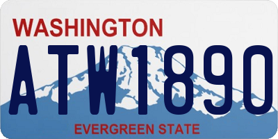 WA license plate ATW1890